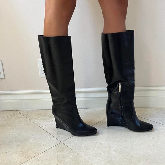 CALVIN KLIEN VINTAGE WEDGE BOOTS - Picture 1 of 9